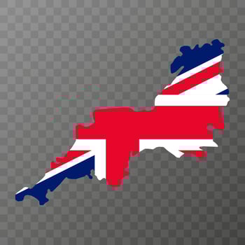 South West England, UK region map. Vector illustration.