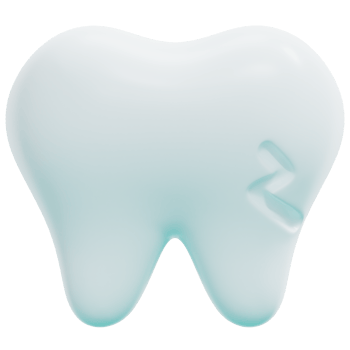 broken tooth 3d render icon illustration png