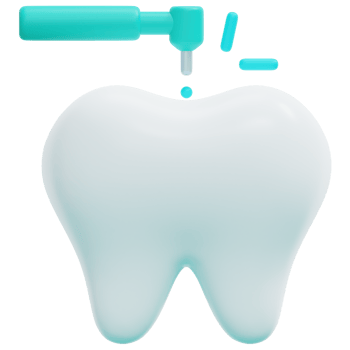 tooth drill 3d render icon illustration png