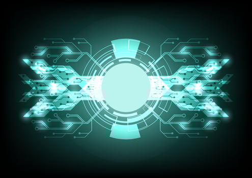 abstruct Turquoise or green color technology computer circuit design innovation Hi-tech communication  concept vector background.