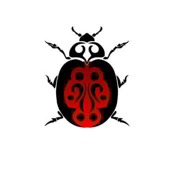 Vector Tribal art design ladybug