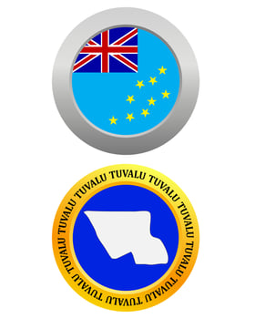 button as a symbol TUVALU flag and map on a white background vector