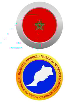 button as a symbol MOROCCO flag and map on a white background vector