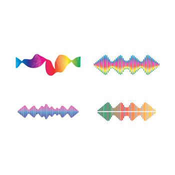 Sound waves set vector illustration