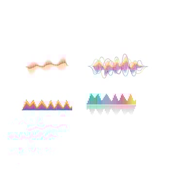 Sound waves set vector illustration