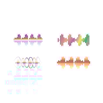 Sound waves set vector illustration
