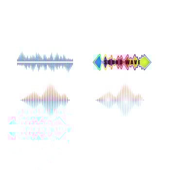 Sound waves set vector illustration