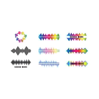 Sound waves set vector illustration