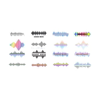 Sound waves set vector illustration