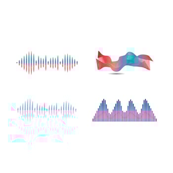 Sound waves set vector illustration