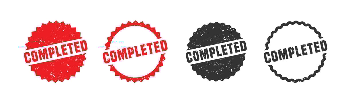 Completed stamp rubber with grunge style on white background. vector
