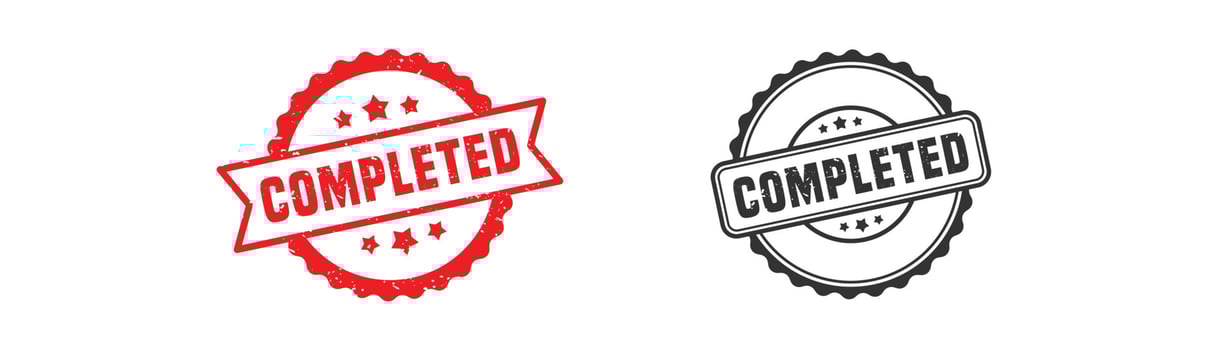 Completed stamp rubber with grunge style on white background. vector