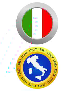 button as a symbol of Italy flag and map on a white background vector