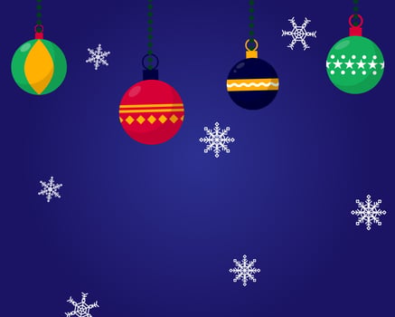Merry Christmas concept. There are many balls and snowflakes for your design. vector