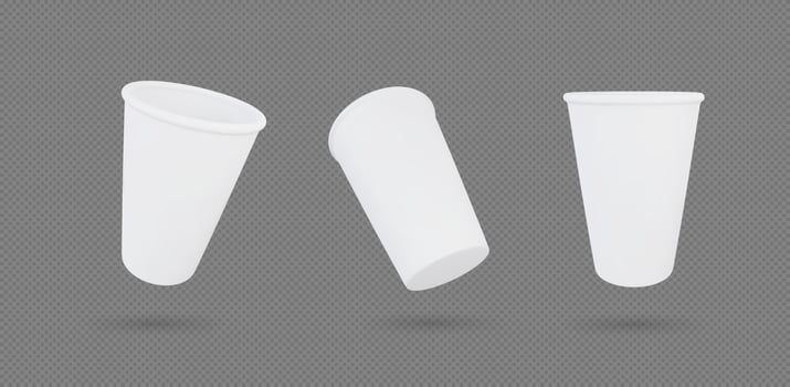 Realistic 3d disposal cup vector illustration
