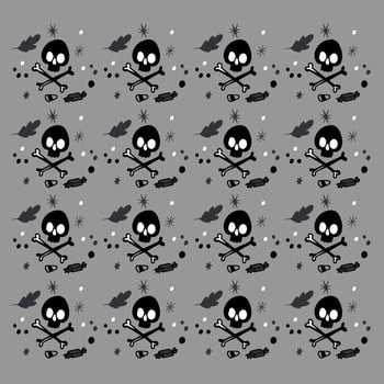 Beautiful background, a pattern with a skull and bones, candy, illustration on a gray background vector