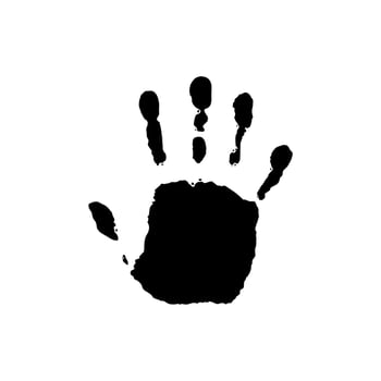 Handprint Silhouette Illustration. Hand Palm Silhouette for Logo, Pictogram Apps, Website, and or Graphic Design Element, Vector Illustration