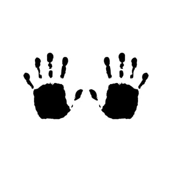 Handprint Silhouette Illustration. Hand Palm Silhouette for Logo, Pictogram Apps, Website, and or Graphic Design Element, Vector Illustration