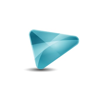 3D shiny play icon logo vector