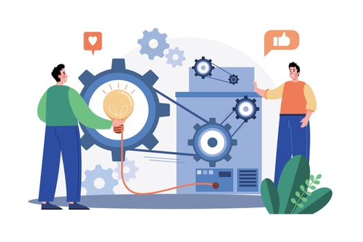 Teamwork Illustration concept. A flat illustration isolated on white background vector