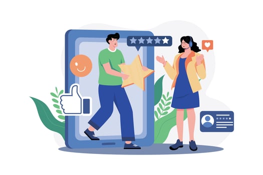 Customer product rating review. vector