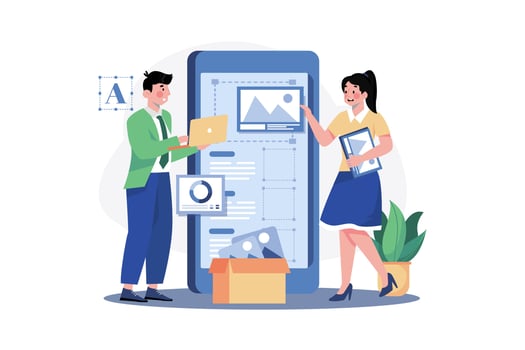 UI Designer Illustration concept on white background vector