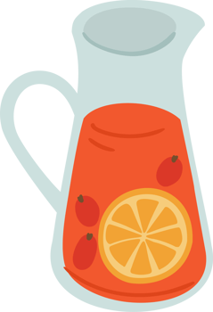 Jug with red drink. Illustration. png