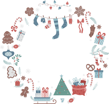 Christmas Winter theme square card png