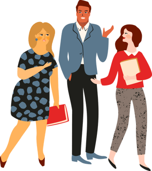 Office workers. Teamwork. Illustration png