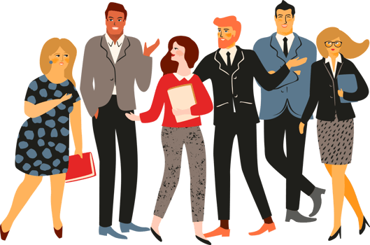 Office workers. Teamwork. Illustration png