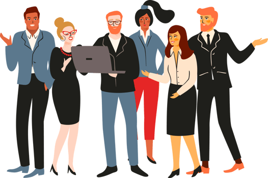 Office workers. Teamwork. Illustration png