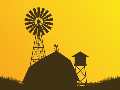 horse barn vector illustration. Wooden stables building  Old horse barns