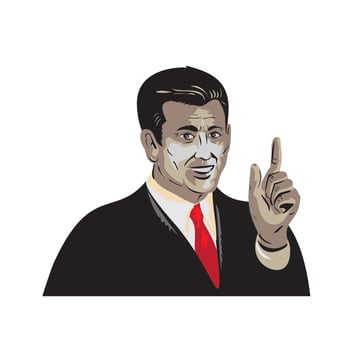 Businessman Pointing Up WPA vector