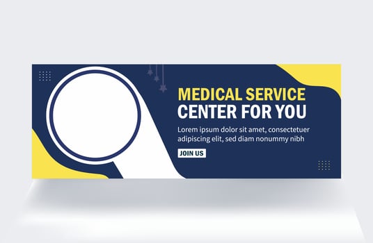medical service center health banner cover sale medical social media post template and cover design sale banner design template vector