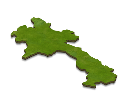 3D map illustration of Laos png