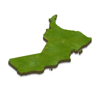 3D map illustration of Oman png