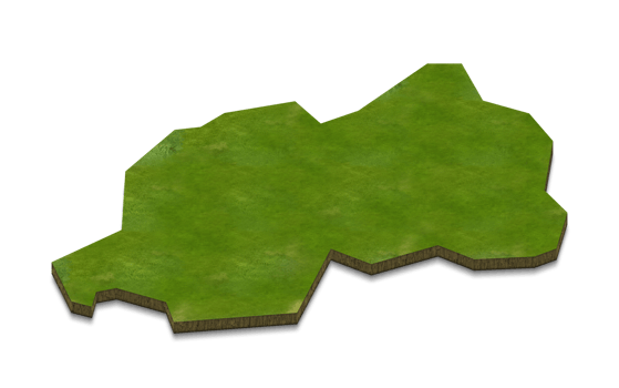 3D map illustration of Rwanda png