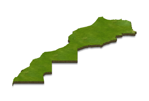 3D map illustration of Morocco png