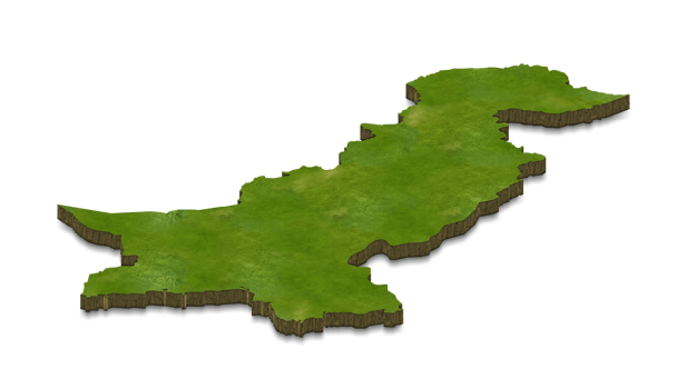 3D map illustration of Pakistan png