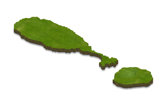 3D map illustration of Saint Kitts and Nevis png