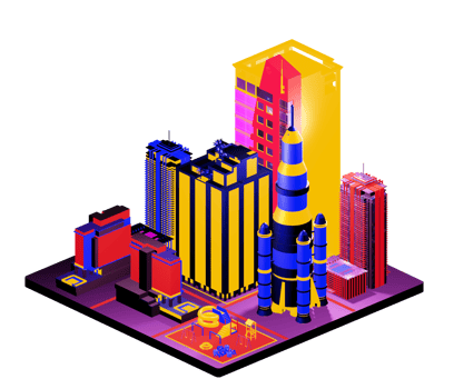 Isometric building in retro style png