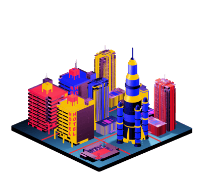 Isometric building in retro style png