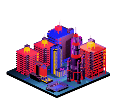 Isometric building arrangement png