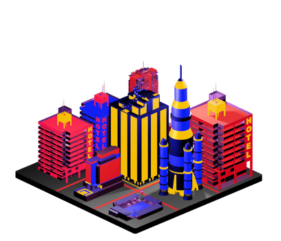 Isometric building arrangement png