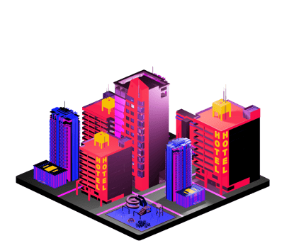 Isometric building arrangement png