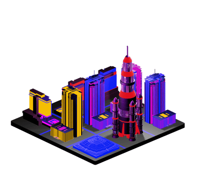 Isometric building arrangement png