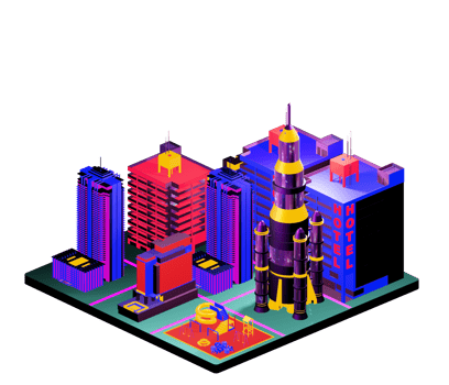 Isometric building arrangement png
