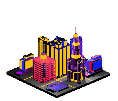 Isometric building arrangement png