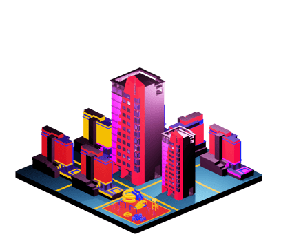 Isometric building arrangement png