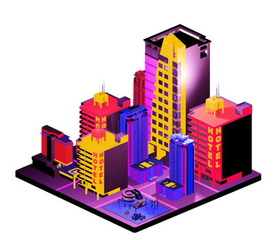 Isometric building arrangement png